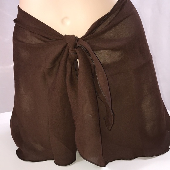 Zuliana Brown Short Sarong Made in USA New With Tags - Picture 7 of 7